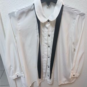 Forever 21 Classic White Shirt with Black Trim